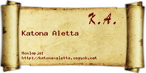 Katona Aletta névjegykártya